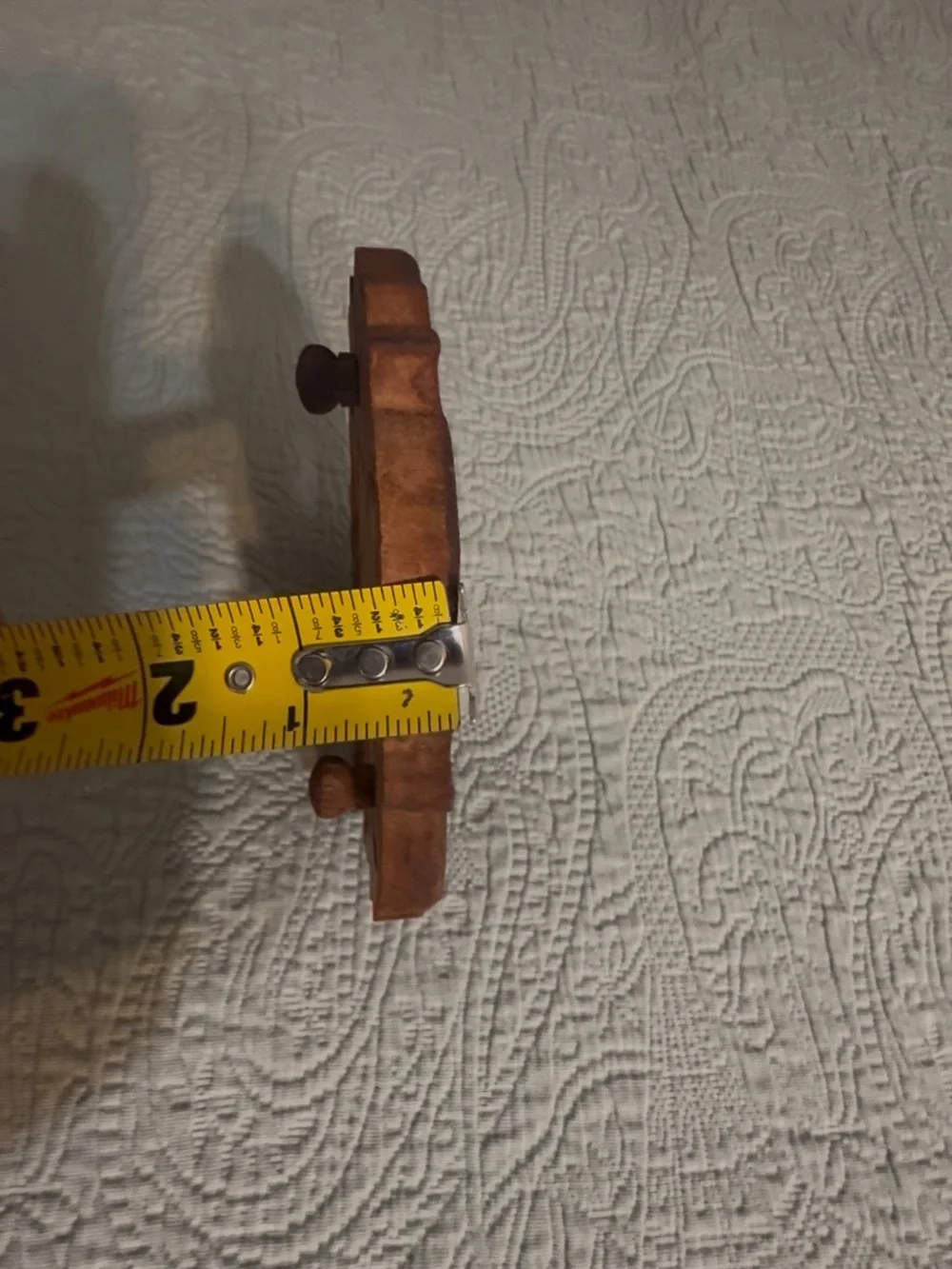 Hand Carved Wooden Trivet w/Inlaid Design 3 feet, gently used.